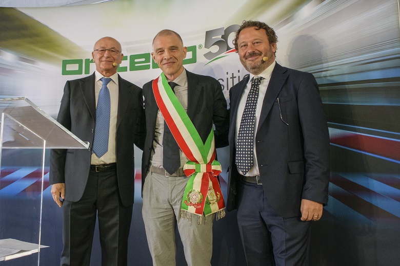 Sergio Tassinari, presidente e fondatore Orteco, il Sindaco di Anzola dell’Emilia, Giampiero Veronesi e Gianluca Pellegrini, amministratore delegato Orteco