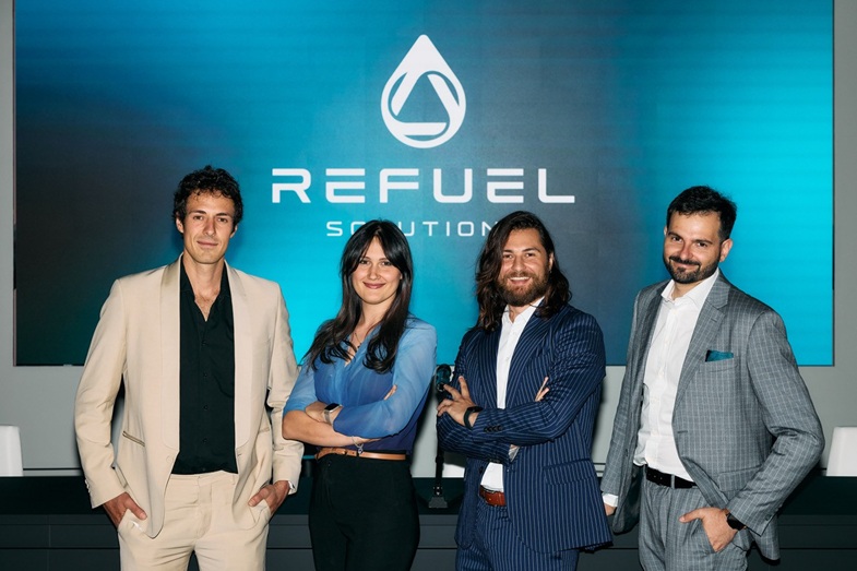 I fondatori di Refuel Solutions, da sinistra: Federico De Pietri, Rexhina Saraci, Adriano Cordisco, Marco Di Mola