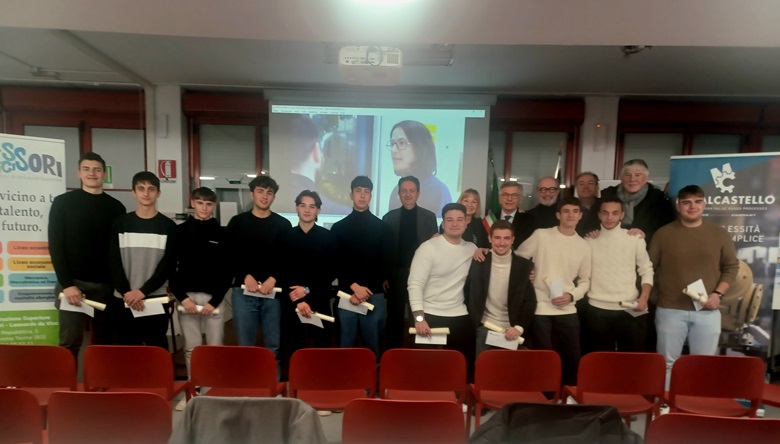 La premiazione degli studenti dell'Istituto Montessori-Da Vinci di Porretta Terme  nell'ambito del “Premio Metalcastello per la miglior media scolastica nell’indirizzo meccatronico”