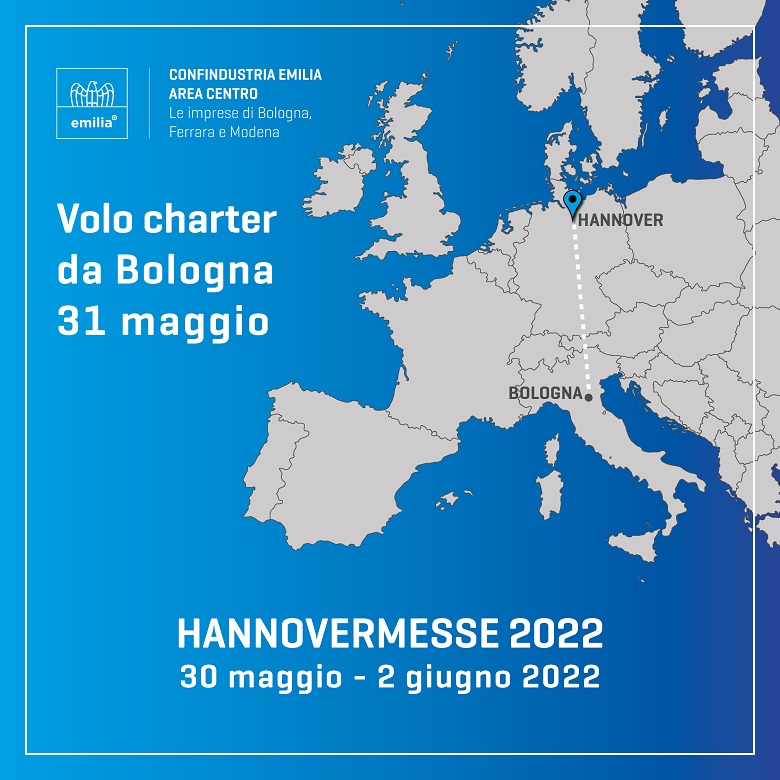 Confindustria Emilia organizza un volo charter da Bologna per visitare Hannover Messe 2022