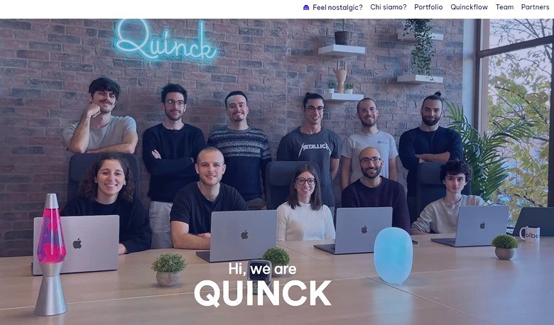 Il team di Quinck, startup di Imola, nata nel 2021