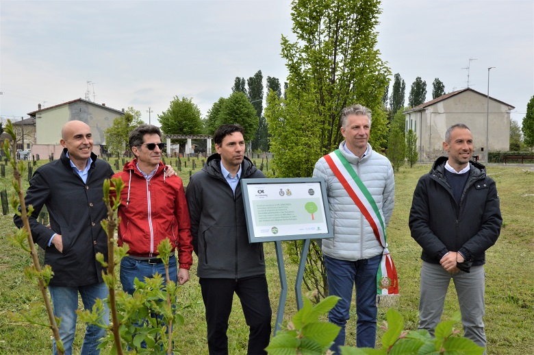 Un momento dell'inaugurazione del progetto Mosaico Verde