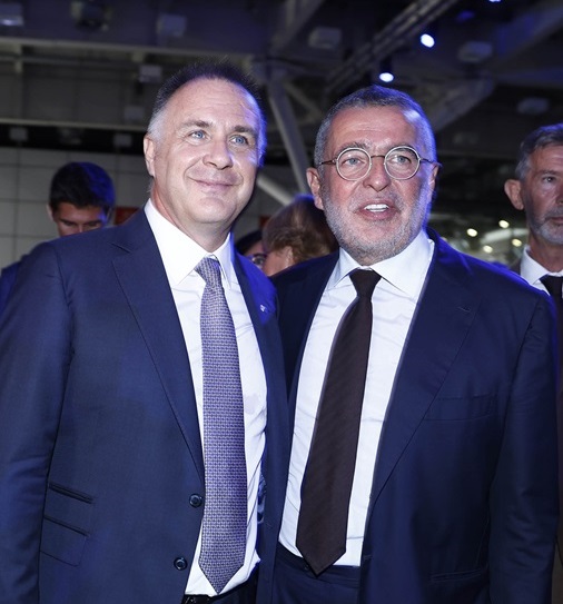 Il presidente di Confindustria Emilia Valter Caiumi con il presidente di Confindustria nazionale Emanuele Orsini