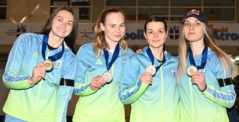La squadra ucraina di sciabola femminile (photocredit FIE - International Fencing Federation)