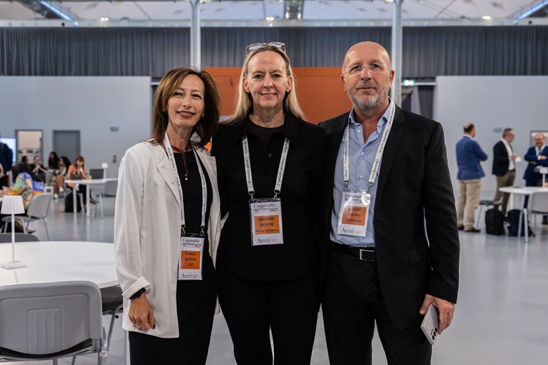 Enrica Gentile, CEO di Areté, Maxine Roper, Market Intelligence e Mauro Bruni, Chairman