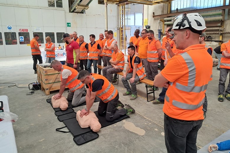 Dimostrazione di primo soccorso presso lo stabilimento di Noale (VE)