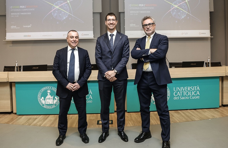 . Da sinistra: Gian Luca Artizzu, amministratore delegato Sogin Spa; Marco Moscatti, Presidente gruppo giovani imprenditori Confindustria Emilia e Claudio Fiorentini, presidente della Filiera Energia di Confindustria Emilia;