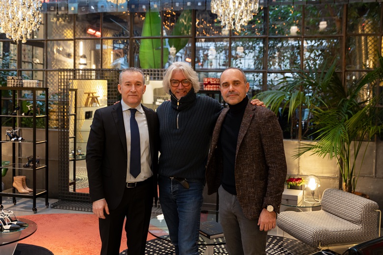 Da sinistra: Roberto Bevoni, primario dell’ospedale Rizzoli di Bologna, Diego Dolcini, Creative Director e designer della Capsule Collection GAITTECH, Andrea Goldoni, CEO di GAITTECH