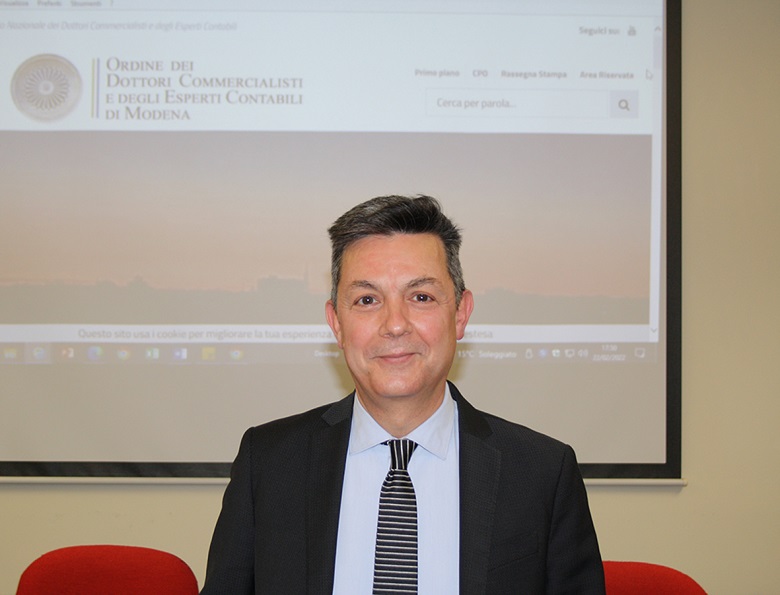 Alessandro Cavani, presidente dell’Ordine dei Dottori Commercialisti e degli Esperti Contabili di Modena