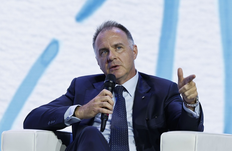 Il presidente di Confindustria Emanuele Orsini interviene all'assemblea di Confindustria Emilia