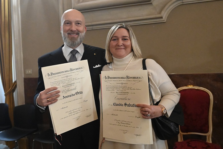 Ad Averardo Orta e Claudia Sabatini l'onorificenza di Ufficiale OMRI