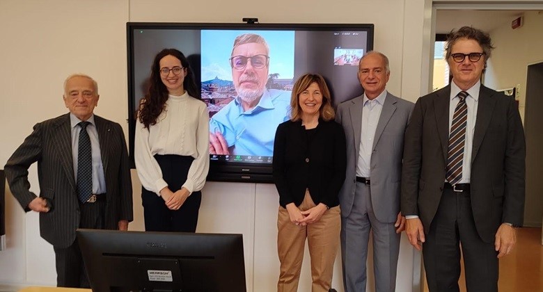 Da sinistra: Stefano Possati, Nadezhda Ivanova, Renaud Dehousse (in collegamento), Tiziana Ferrari, Edoardo Possati e Alberto Possati