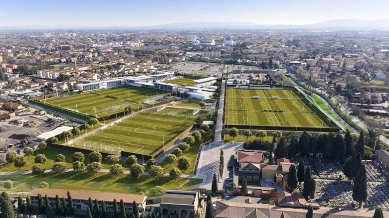 Il render del nuovo centro sportivo del Pisa Sporting Club