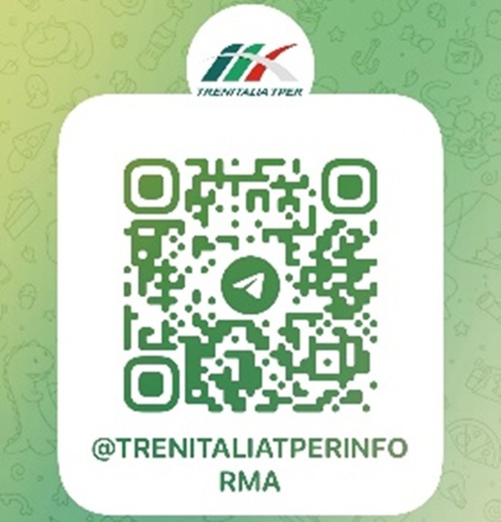 Il QR Code per iscriversi al servizio Trenitalia Tper Informa