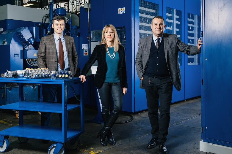 Da sinistra: Guido Leo, coordinatore engineering; Maria Silvia Salami; presidente Cda; e Angelo Pucci, Managing Director