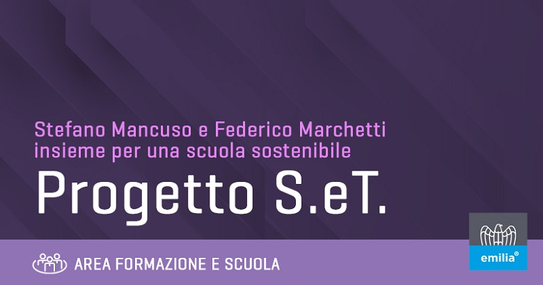 Federico Marchetti (fondatore di Yoox) e il botanico Stefano Mancuso per il progetto Scuola Sostenibile di Confindustria Emilia