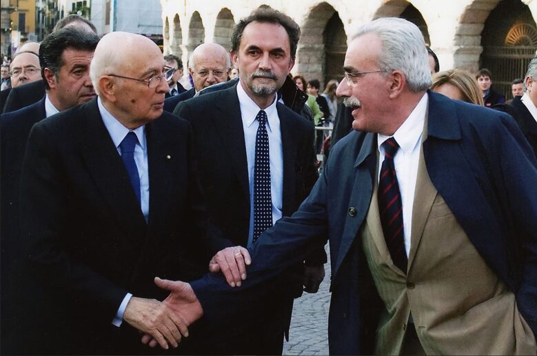 Marzio Breda con Giorgio Napolitano, il primo presidente della Repubblica a sfondare il mandato dei sette anni