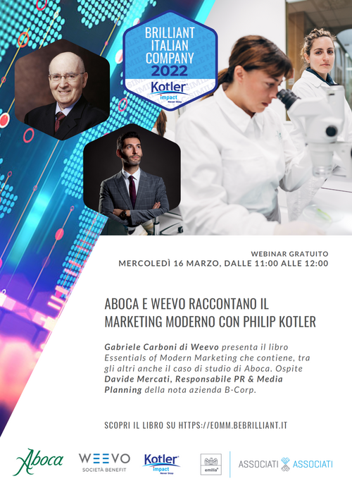 Aboca e Weevo raccontano il marketing moderno con Philip Kotler