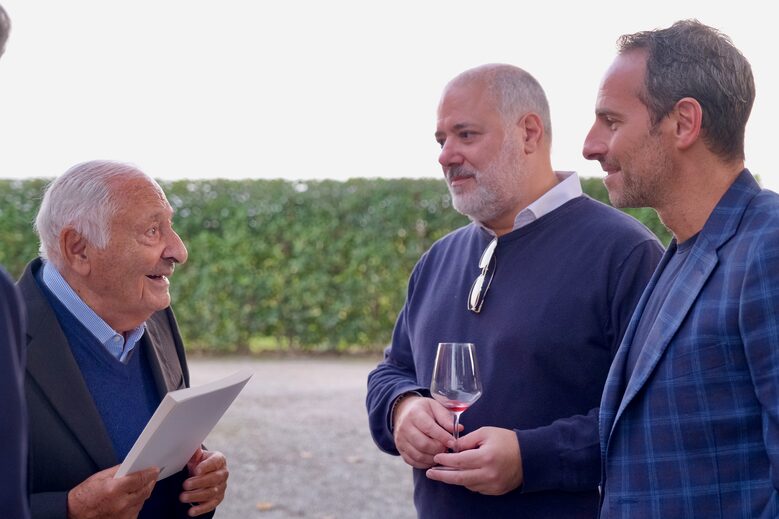 Mogol, Vittorio Colomba (fondatore di Esse-Ci Avvocati) e Claudio Stefani (Ceo di Acetaia Giusti)